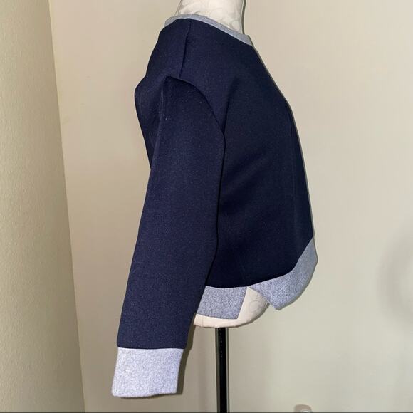 Lucca Anthropologie Pullover Sweatshirt sweater navy blue with grey trim XS - Picture 4 of 9